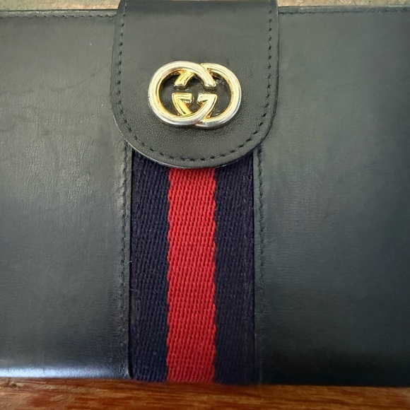 Rare Vintage Gucci Sherri Line Black Leather checkbook holder and wallet - Picture 4 of 9